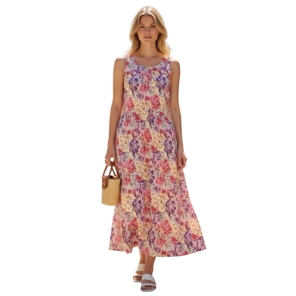 NWT Pierre Cardin Women's Floral Button-Down Front Floral Dress, Small